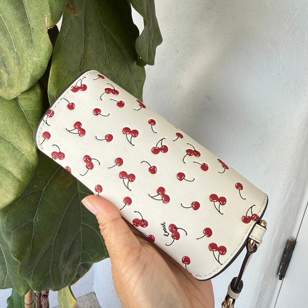 Bundle‼️Coach Sunglass Case Cherry Print CFA49 & Pencil Case CFA45 - Picture 8 of 9